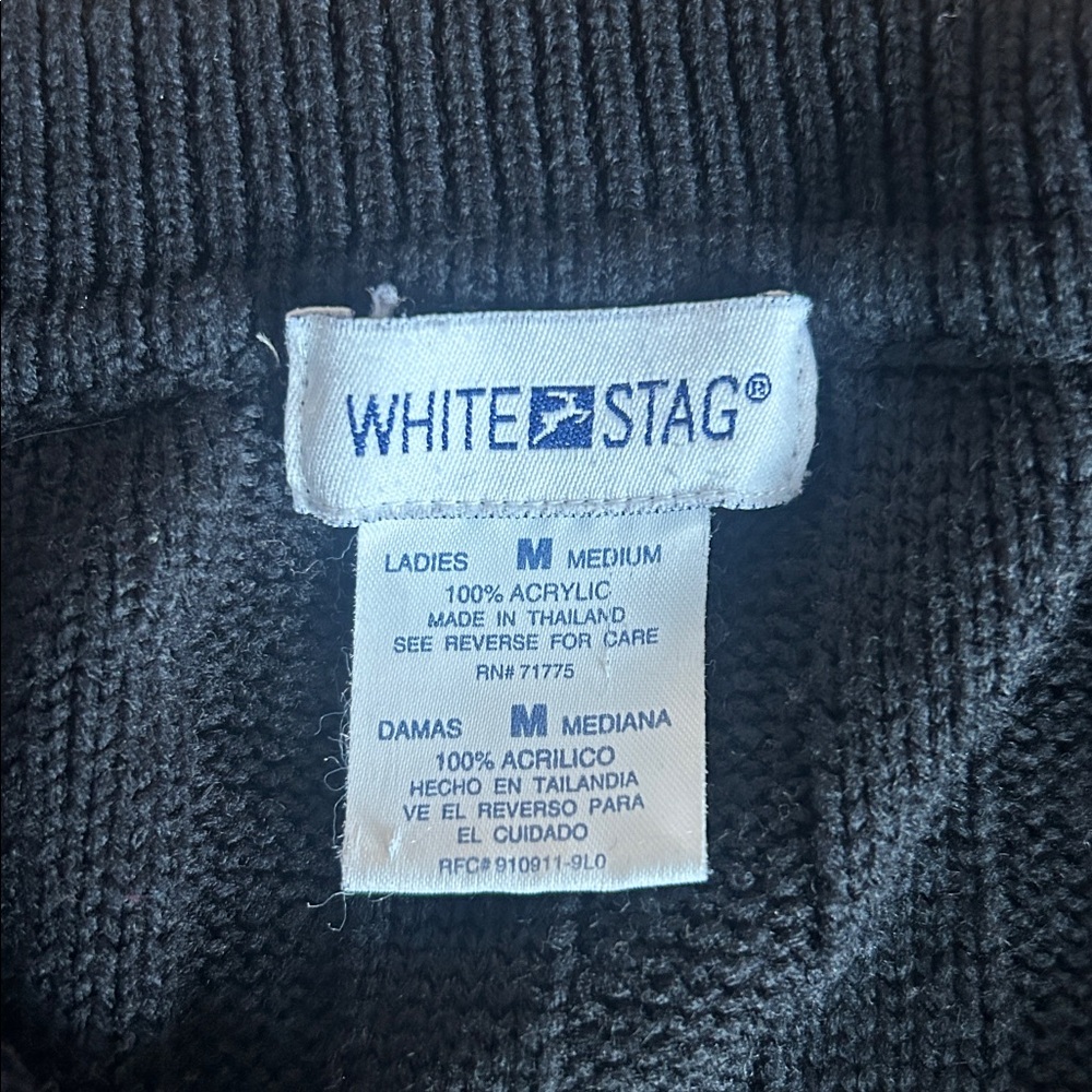White Stag Black Cable Knit Cardigan - Picture 2 of 2